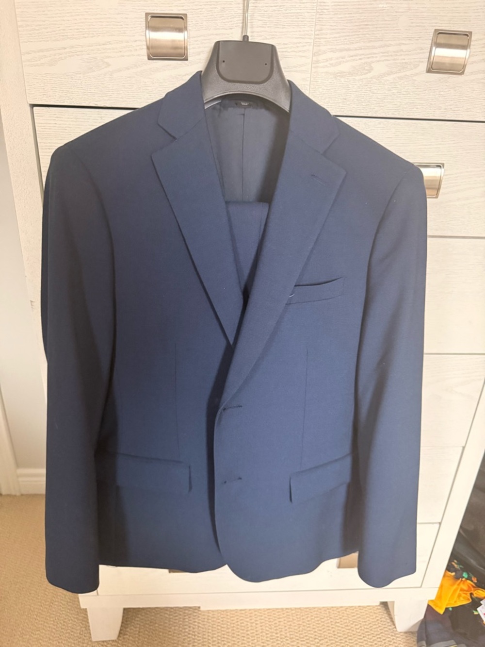 RW&CO Men's Navy Suit Slim fit - Classic Single-Breasted Suit Jacket